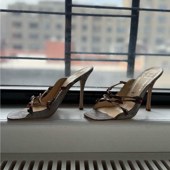 René Caovilla rose mules sz 38